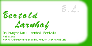 bertold larnhof business card